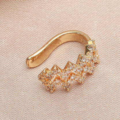 Wholesale Jewelry Diamond Wave Line Copper Ear Clip Nihaojewelry