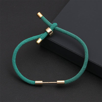 Fashion Color Retractable Adjustable Basic Red Milan Rope Women's Diy Copper Bracelet