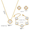 Moderate Luxury Quadrilateral Geometric Heart Titanium Steel 18K Gold Plated Necklaces
