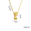 Letter Text Number Titanium Steel 18K Gold Plated Necklaces