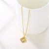 Women Minimalist Geometric Metal Four-leaf Clover Stainless Steel Electroplating Necklaces