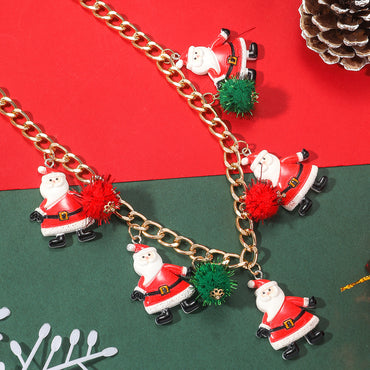 Cartoon Style Cartoon Character Alloy Plating Christmas Women's Pendant Necklace