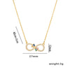 Number Letter Text Titanium Steel 18K Gold Plated Necklaces