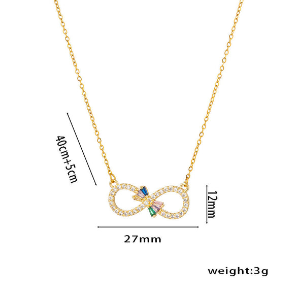 Number Letter Text Titanium Steel 18K Gold Plated Necklaces