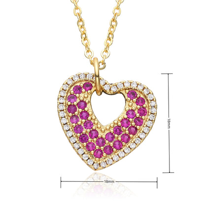 Copper Casual MAMA Simple Style Letter Heart Shape Inlay Zircon Pendant Necklace