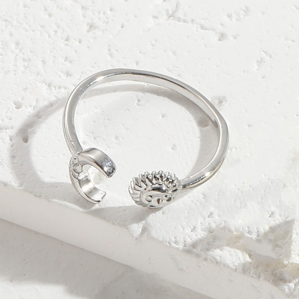 hot sale opening sun moon daisy ring literary niche design sense light luxury personality simple ring