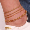 Minimalist Women Geometric Stainless Steel 18K Gold Plated Anklets