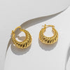 IG Style Stripe Geometric Titanium Steel 18K Gold Plated Earrings