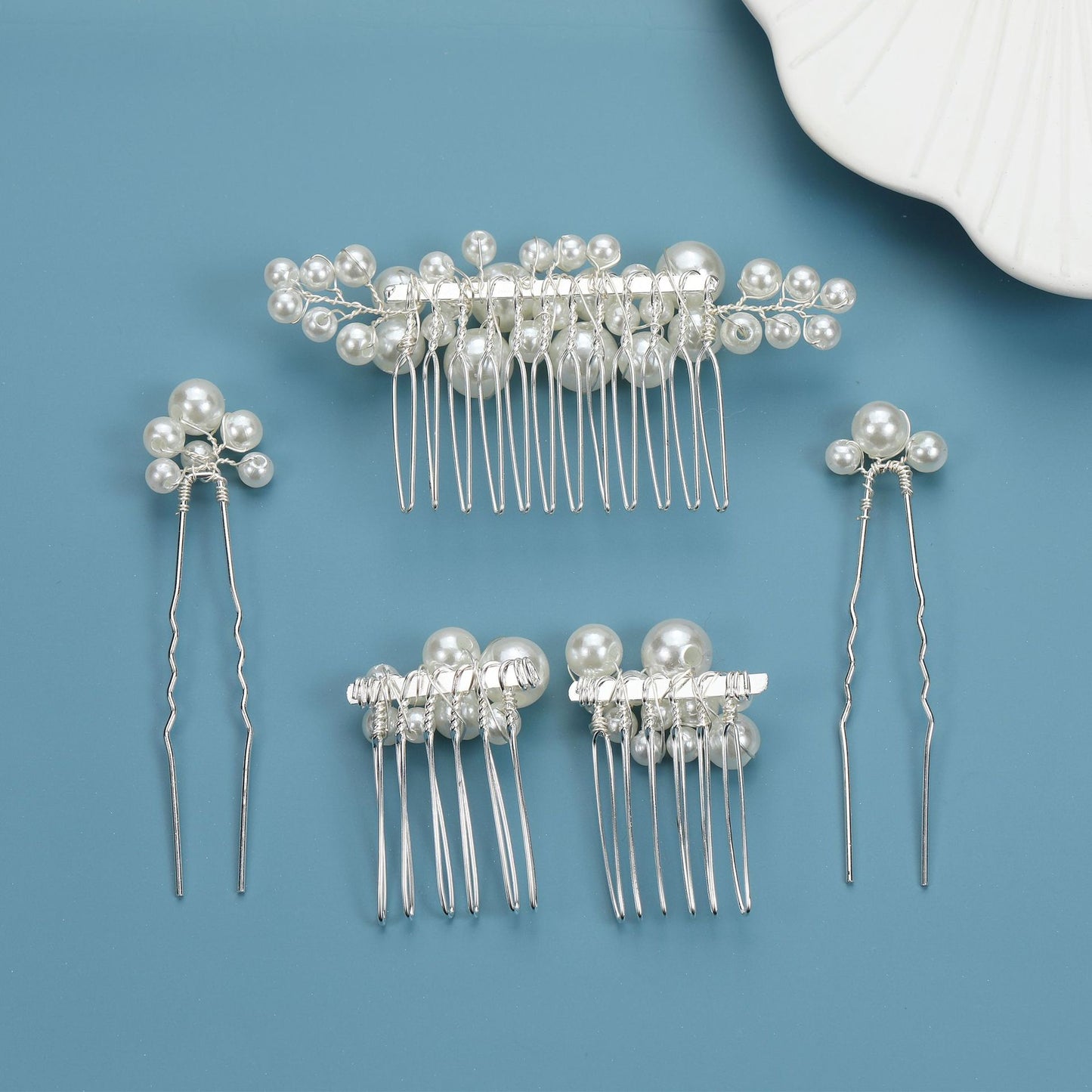 Retro Baroque Pearl Hair Fork Bridal Hairpin Hair Accessories Set