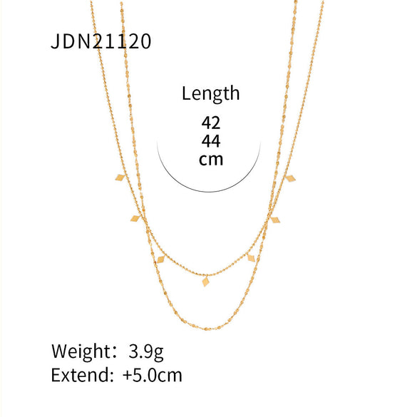 IG Style Chain Geometric Stainless Steel Electroplating Necklaces