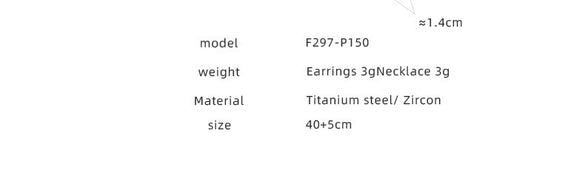 Wholesale Fashion Round Titanium Steel Inlay Zircon Earrings Necklace
