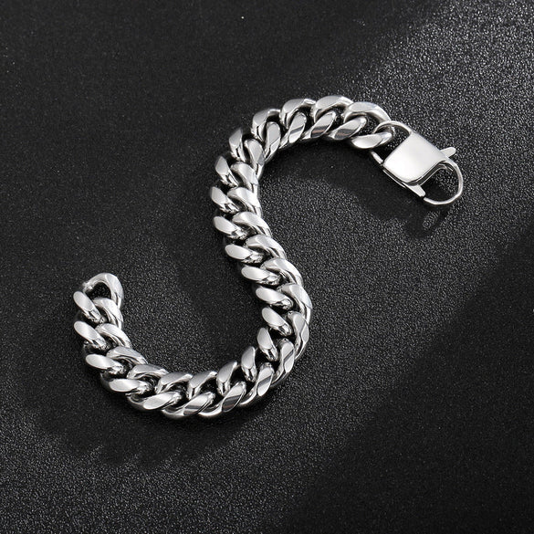 Cuban Chain 316L Stainless Steel Men's Bracelet Fashionable and Personalized Trendy Chain Bracelet Bracelet Bracelet Bracelet, One Piece for Shipping