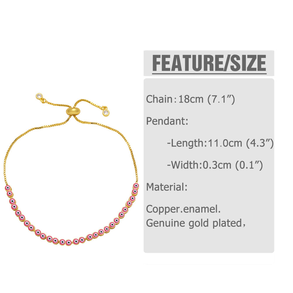 Fashion Devil's Eye Copper 18k Gold Plated Bracelets In Bulk