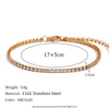 Women Fashion Quadrilateral Circle Geometric Stainless Steel 18K Gold Plated Bracelets