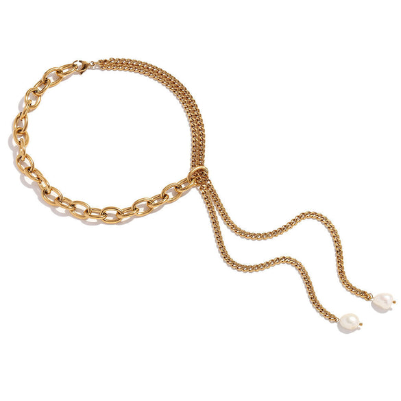 Fashion Circle Geometric Stainless Steel 18K Gold Plated Necklaces