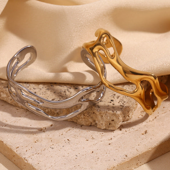 Fashion Circle Stainless Steel Electroplating Bangles