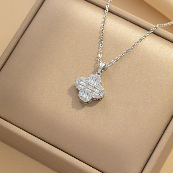 Quadrilateral Geometric Titanium Steel Electroplating Necklaces