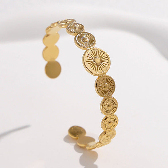 Expressive Stripe Stainless Steel Electroplating Bangles