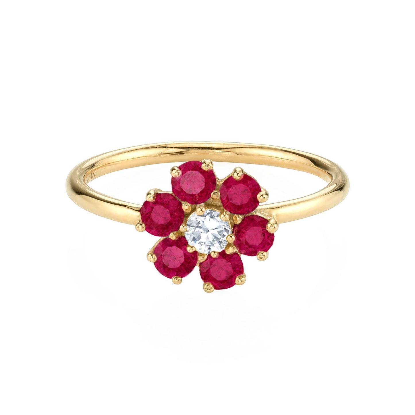 Two-tone Flower Ring Copper Zircon Cross-border Exclusive Fashion Ring