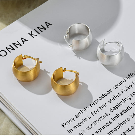 1 Pair Retro Geometric Metal Polishing Women's Earrings
