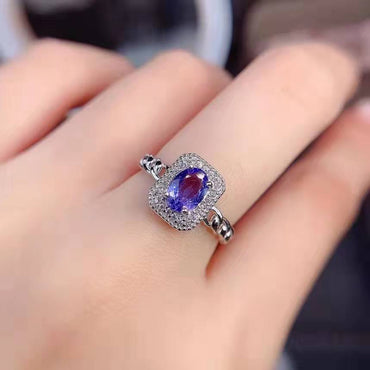 Simple Fashion Lavender Purple Diamond Ring Full Diamonds Twist Opening Copper Ring