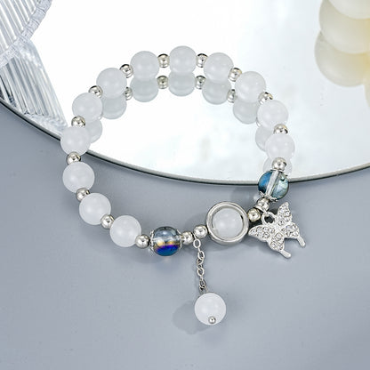 New Fresh Simple Opal Blue Moonlight Butterfly Bracelet S18 Fresh Bracelet
