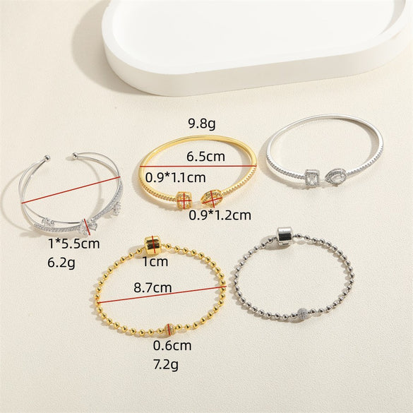 popular water drop square zircon bracelet cross-border personalized design flower welding rhinestone hand jewelry