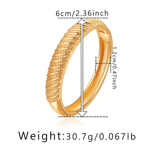 1 Piece Simple Style Solid Color Alloy Plating Women's Bangle