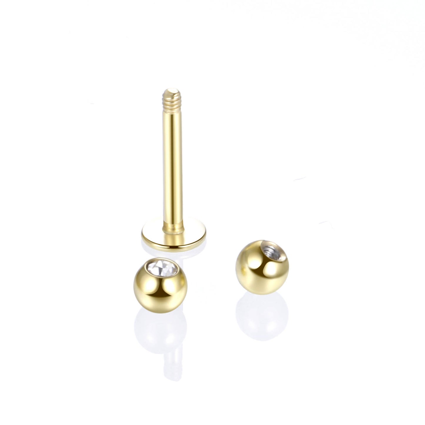 Fashion Conical Stainless Steel Inlaid Zircon Lip Stud