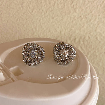 Wholesale Jewelry Elegant Lady Classic Style Geometric Alloy Zircon Inlay Ear Studs