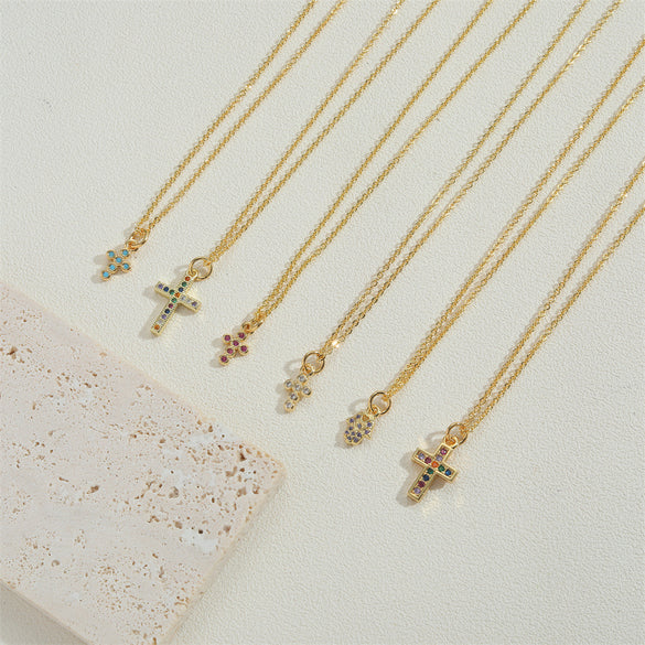 Cross-border popular ins style personality cross design pendant clavicle chain versatile personality exquisite necklace jewelry
