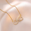 Number Letter Text Titanium Steel 18K Gold Plated Necklaces