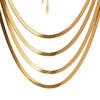 IG Style Stripe Geometric Stainless Steel 18K Gold Plated Necklaces