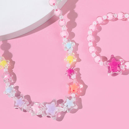 1 Piece Fashion Star Plastic Beaded Kid's Necklace