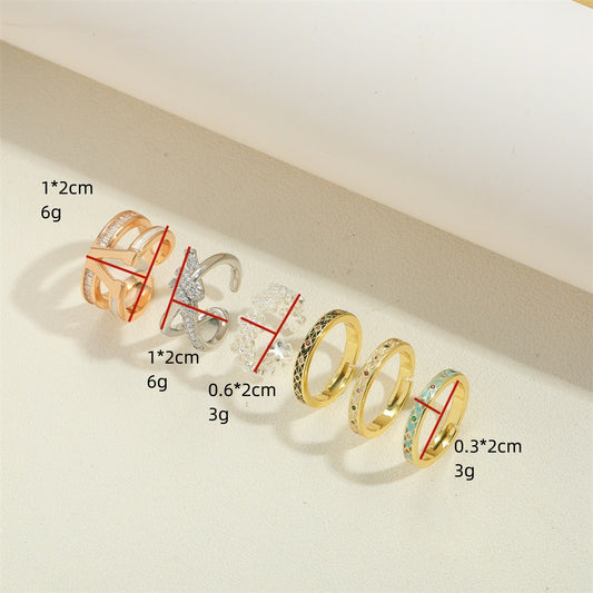 European and American new light luxury retro high-end V-shaped opening adjustable rings, literary retro ins-style ring jewelry