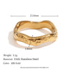 Vintage Fashion Retro Quadrilateral Circle Geometric Stainless Steel 18K Gold Plated Rings