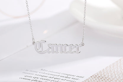Cross-border E-commerce Supply Wholesale European And American New Fashion Personality Trend Titanium Steel Steel Color Constellation Clavicle Necklace For Women