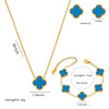 Moderate Luxury Quadrilateral Geometric Heart Titanium Steel 18K Gold Plated Necklaces