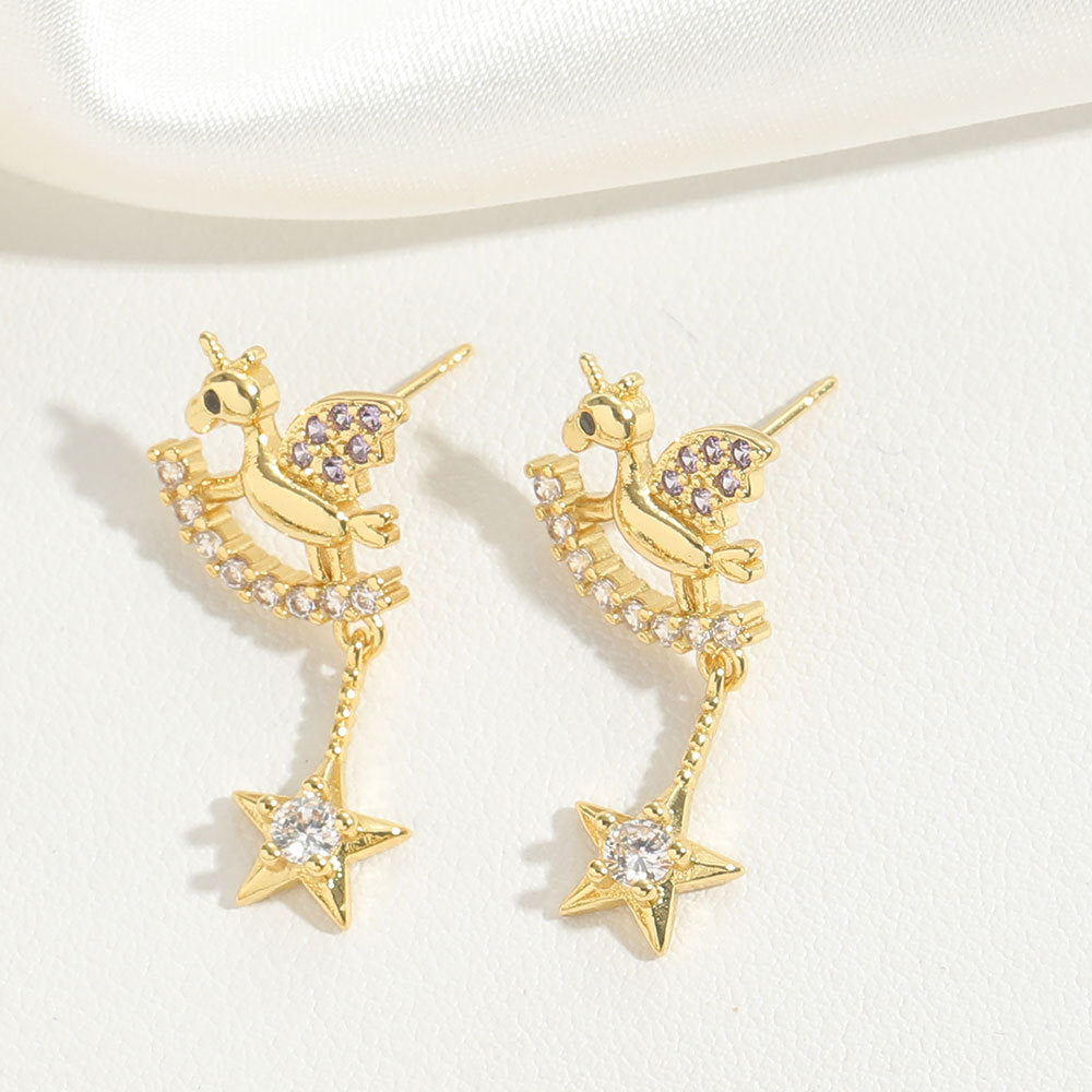 Cross-border hot-selling ins design high-quality high-end love earrings are small and delicate and versatile hip-hop style earrings for women