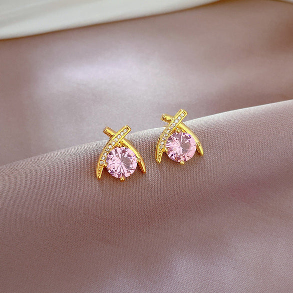 Korean Cosmos Geometric Titanium Steel Electroplating Earrings