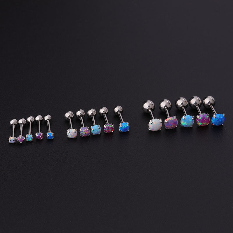 Geometric Plating Artificial Gemstones Earrings