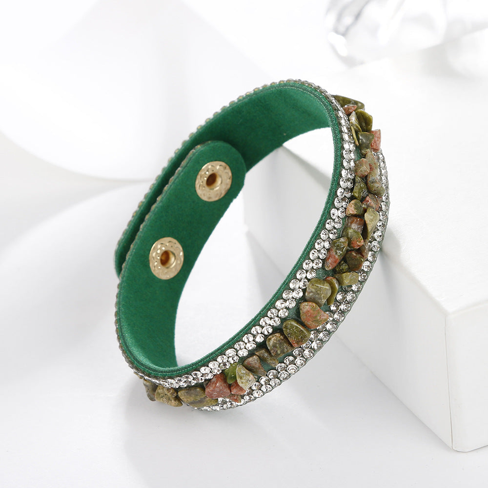 Wholesale Jewelry Retro Multicolor Crushed Stone Inlaid Diamond Bracelet Nihaojewelry
