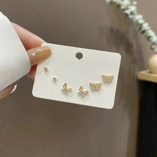 Sweet Animal Alloy Plating Inlay Artificial Gemstones Women's Ear Studs