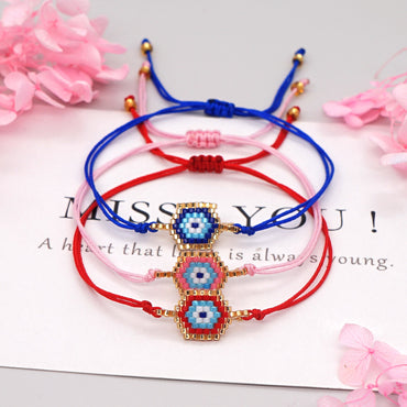 Wholesale Jewelry Ethnic Eye Rice Beads Hand-woven Bracelet Nihaojewelry