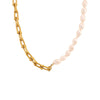 Casual Pearl Geometric Stainless Steel 18K Gold Plated Necklaces