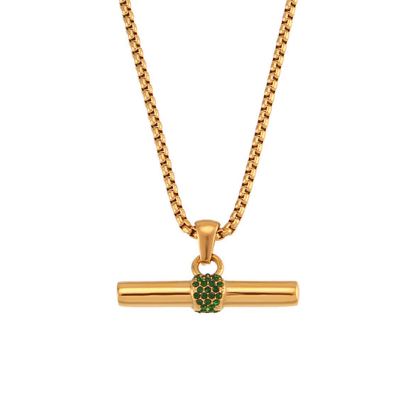 Minimalist Stripe Geometric Stainless Steel 18K Gold Plated Necklaces