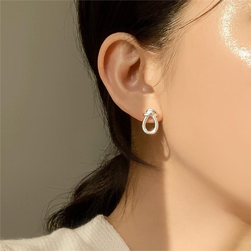 1 Pair Simple Style Geometric Plating Sterling Silver Ear Studs
