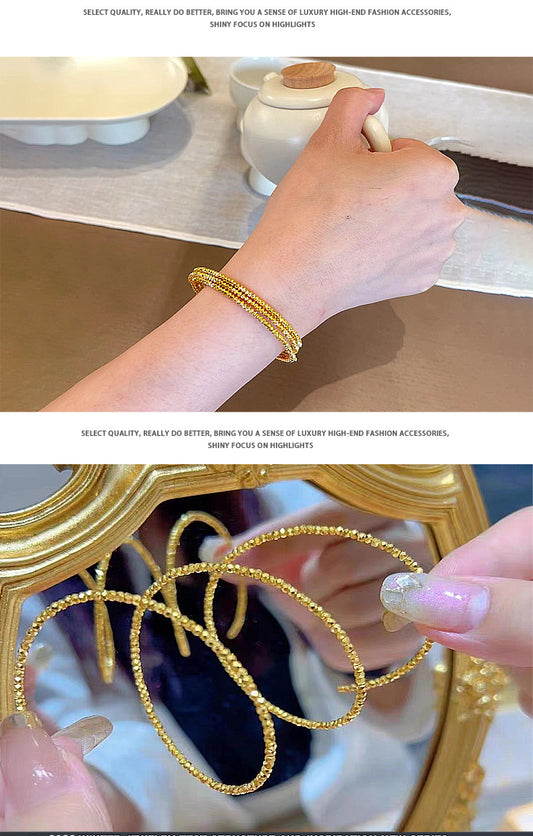 Ig Style Simple Style Solid Color Copper Polishing Plating 18k Gold Plated Bangle