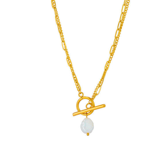 Chain Irregular Geometric Titanium Steel Electroplating Necklaces