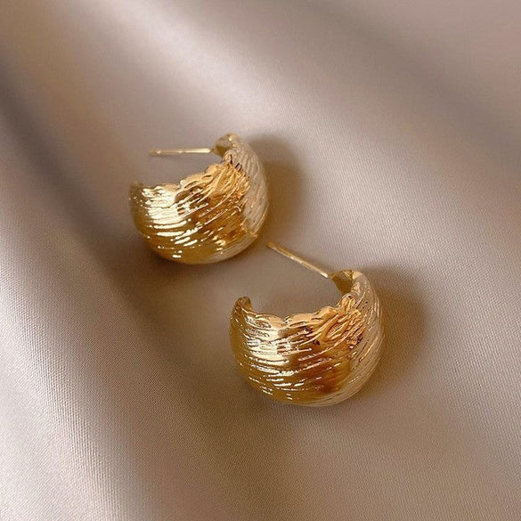 Circle Heart Geometric Metal Electroplating Earrings